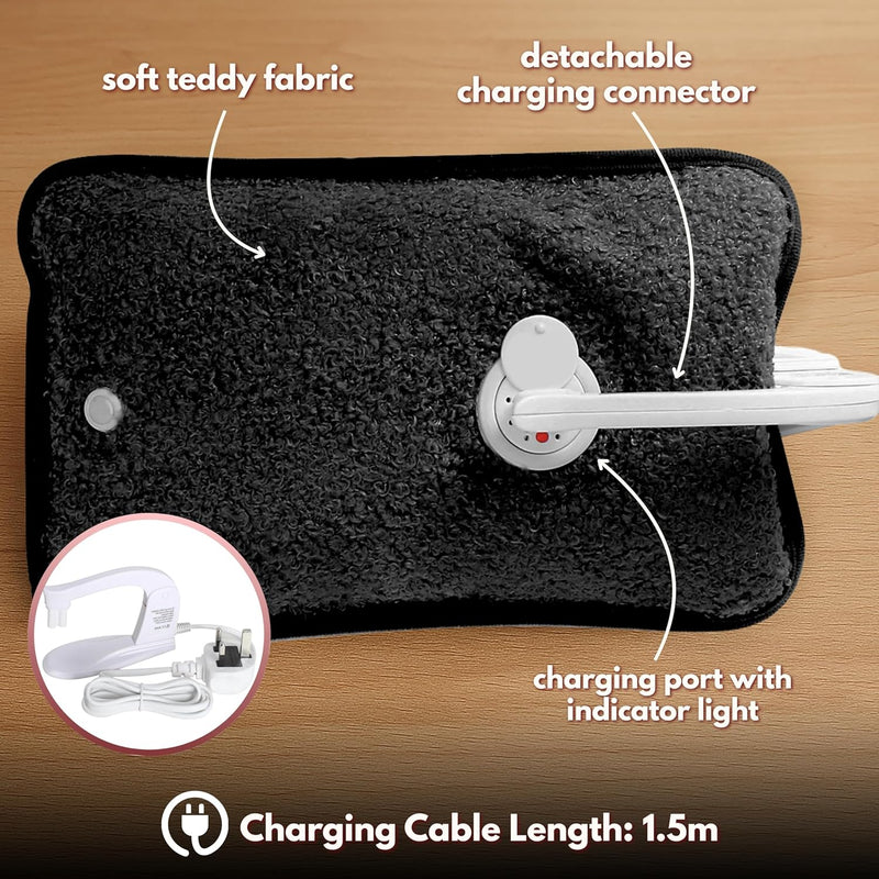 Rechargeable Electric Hot Water Bottle with Teddy Cover