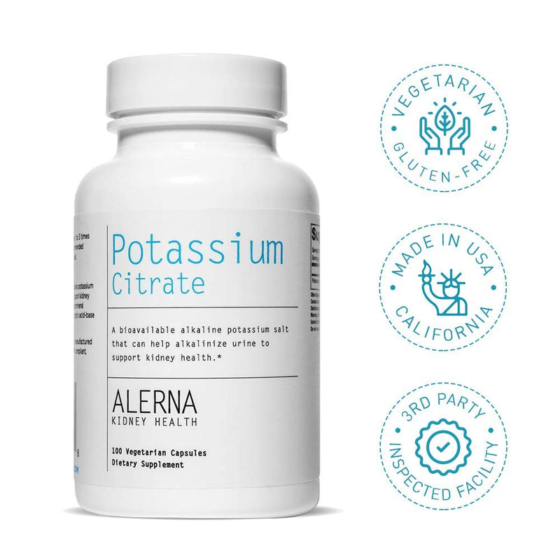 Potassium Citrate 99 mg - Supports Electrolyte Balance & Kidney Health | 300 Veg Capsules (Pack of 3)