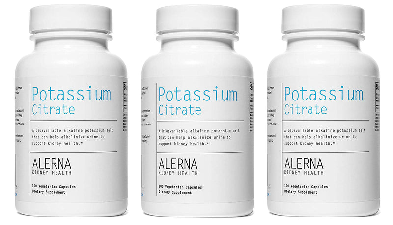 Potassium Citrate 99 mg - Supports Electrolyte Balance & Kidney Health | 300 Veg Capsules (Pack of 3)