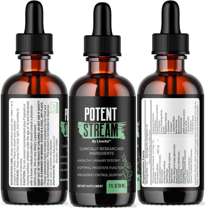 Potent Stream Drops for Men - 2 Pack | All-Natural Maximum Strength Formula