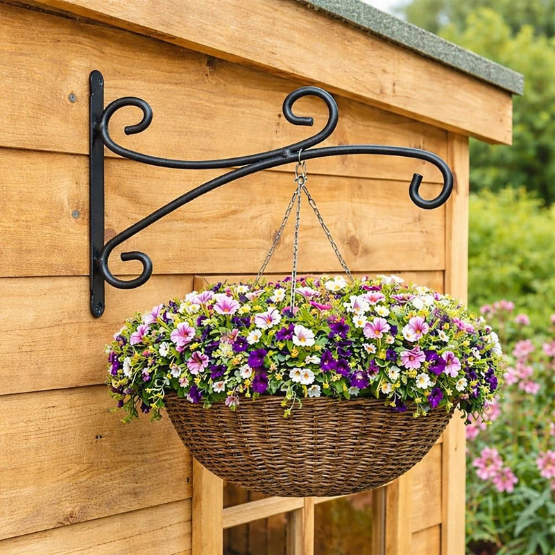 Heavy Duty Hanging Basket Bracket 14–16 Inch Metal Hooks