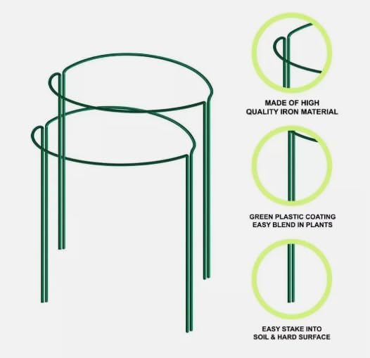 Plant Support Stakes 3 Pack Half Round Metal