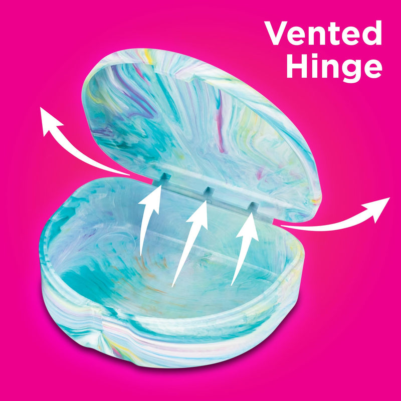 Practicon Vibrant Marble Retainer Cases – 6 Pack | Clear Aligner & Retainer Box