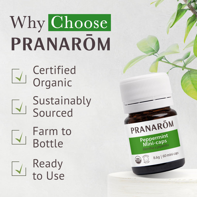 Pranarom Peppermint Mini-Caps: Organic Digestive Support