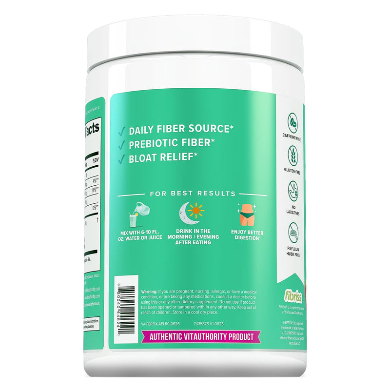Fiber Supplement Colon Cleanse Detox – Prebiotic Powder for Digestive Health (Apple, 60 Servings)