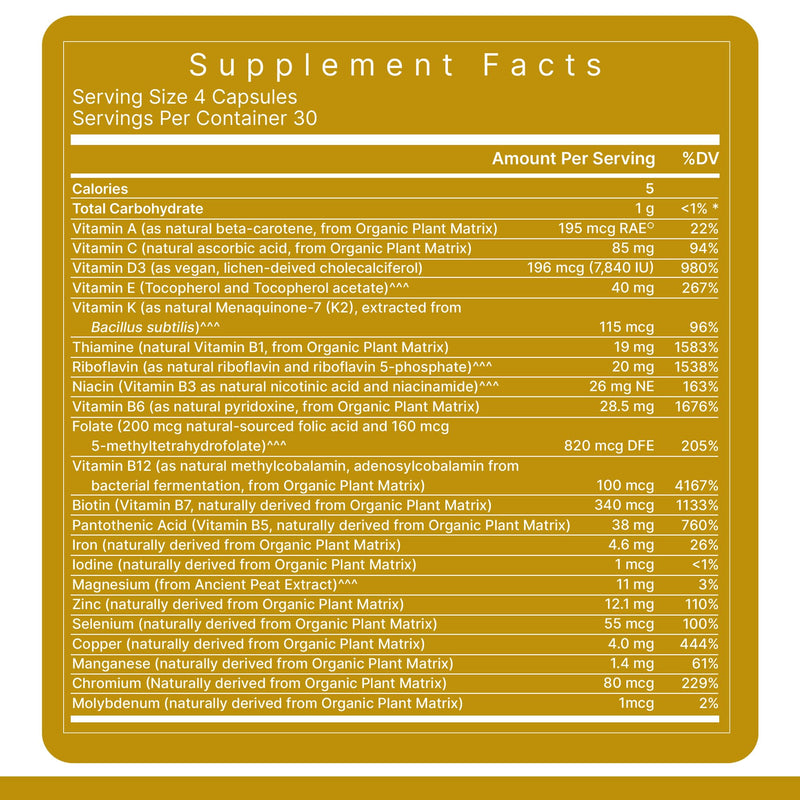 Premier Research Labs Multi-Vitamin – Immune, Brain & Heart Support | Vegan, Gluten & Soy Free | 120 Capsules