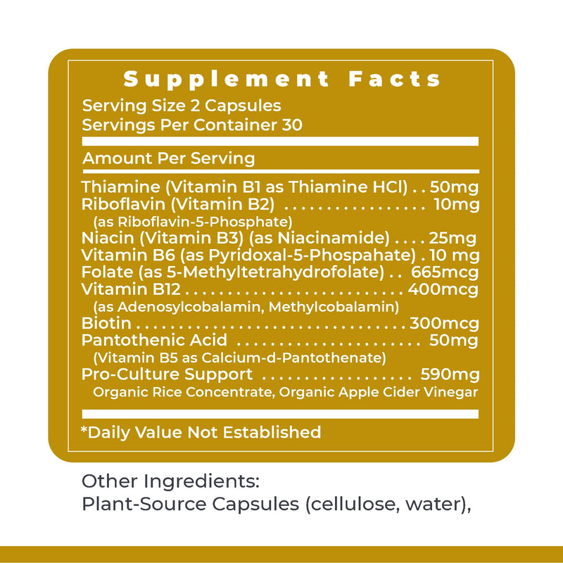 Premier Research Labs Complete B Vitamin Complex - 9 Active B Vitamins for Liver, Energy & Brain Support | 60 Caps