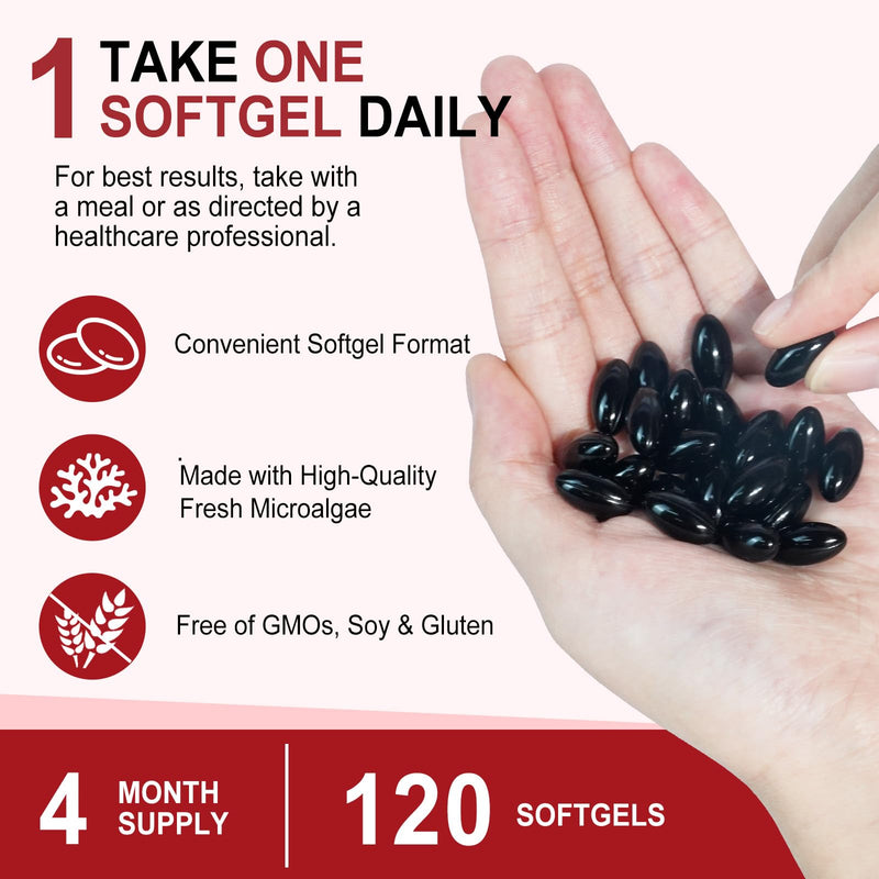 Astaxanthin Supplements 12mg - 120 Softgels (4 Month Supply) | Premium Antioxidant from Microalgae - Non-GMO & Gluten-Free
