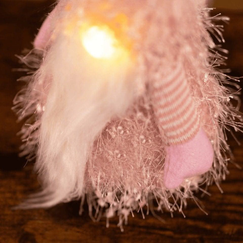 Plush Pink Christmas Santa Light Up Gonk