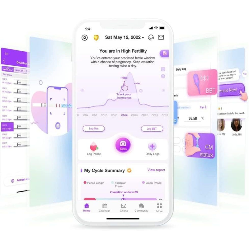 Easy@Home 100 LH Ovulation Test & 20 HCG Pregnancy Strips – Premom App Compatible, FSA Eligible