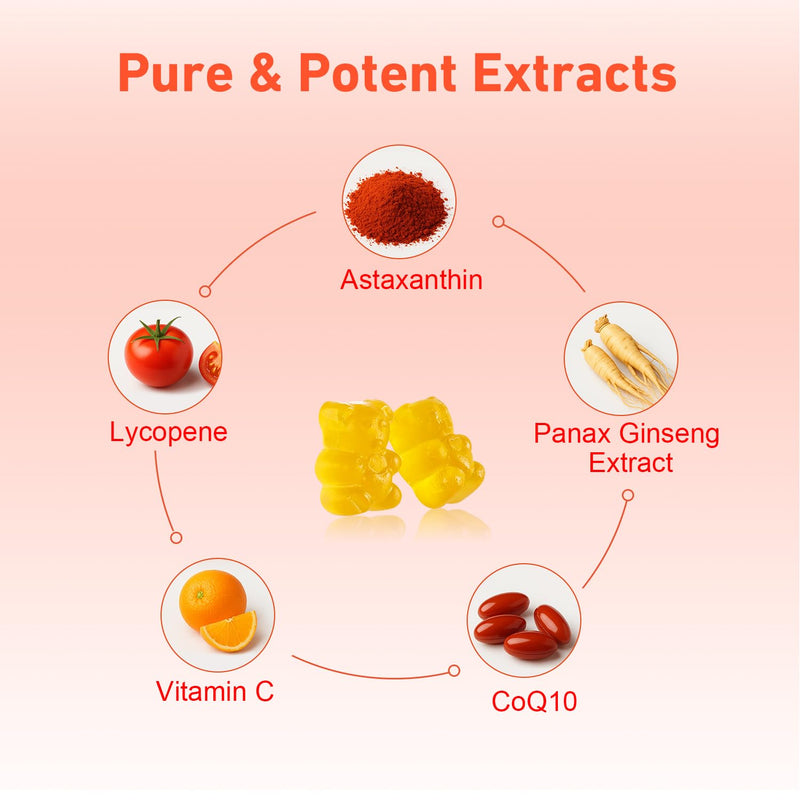 PRETANT Prostate Health Gummies — Astaxanthin + Lycopene for Prostate, Heart, Eye & Skin Support | Vegan 30 Servings