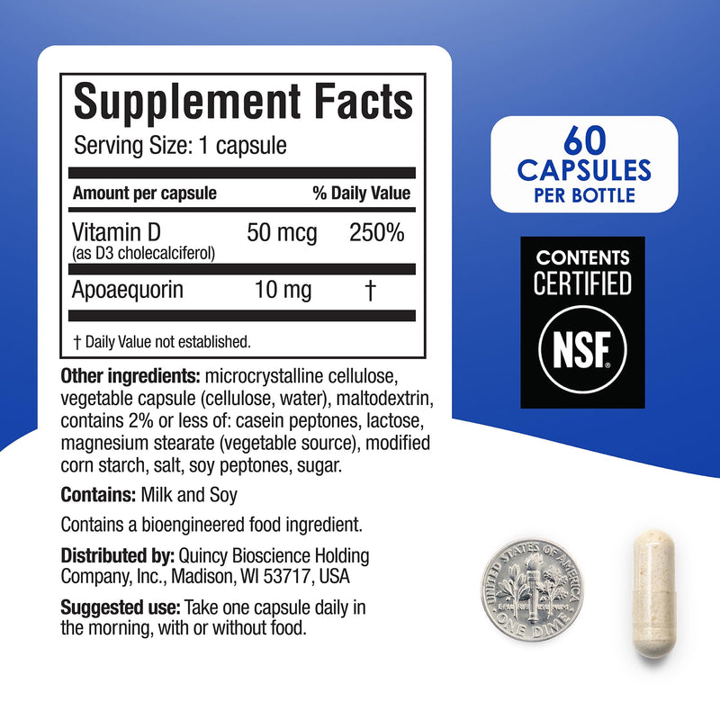 Prevagen Regular Strength – 120 Capsules (4 Month Supply) | Apoaequorin 10 mg + Vitamin D3