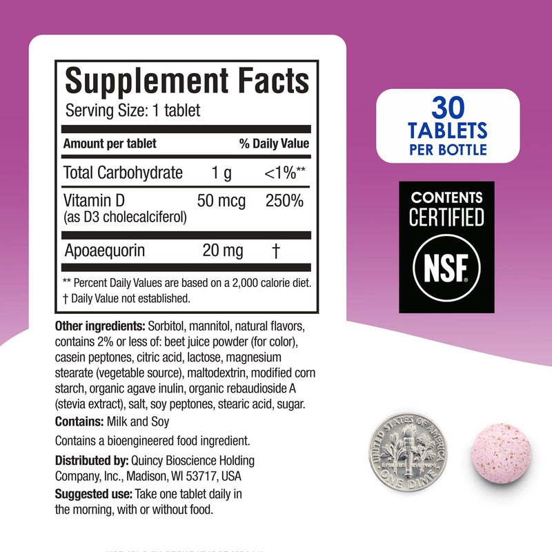 Prevagen Extra Strength Mixed Berry Chewables – 30 Tablets (1 Month) | Apoaequorin 20 mg + Vitamin D3 | 7-Day Pill Minder
