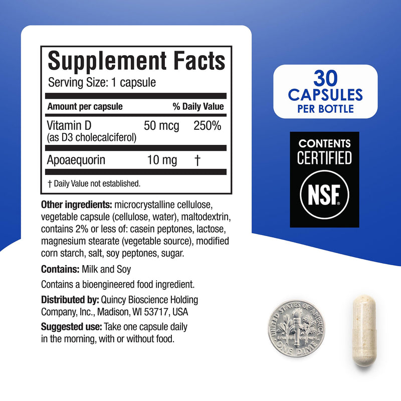 Prevagen Regular Strength 90 Capsules - 3 Month Supply | Apoaequorin 10mg + Vitamin D3