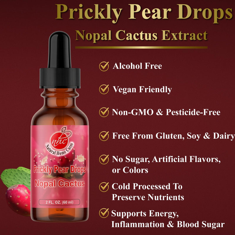 Prickly Pear Nopal Cactus Liquid Drops – Plant-Based Extract 2 oz