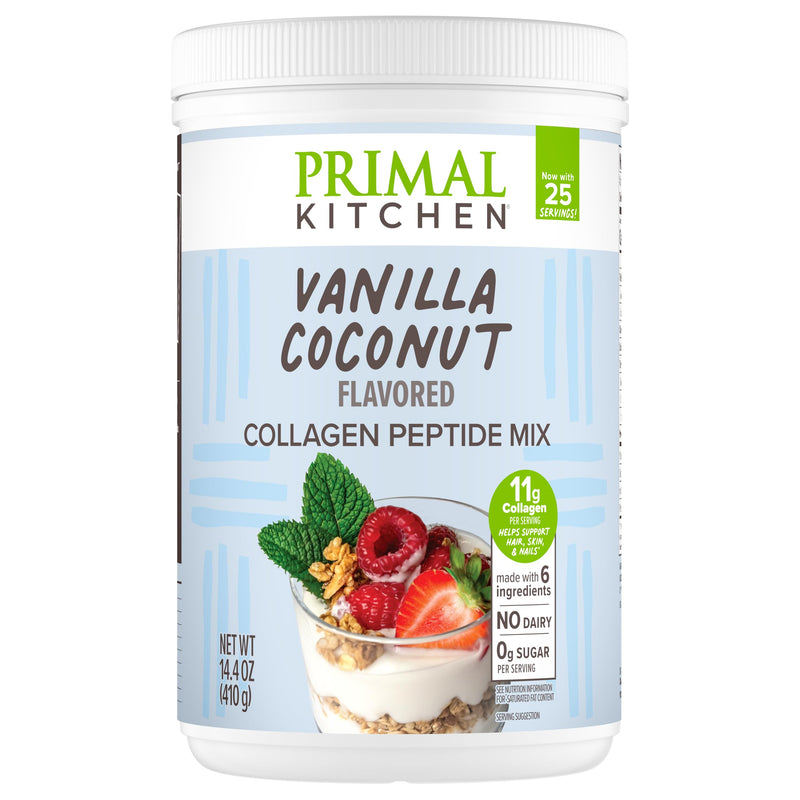 Primal Kitchen Vanilla Coconut Collagen Fuel Drink Mix – 11g Collagen, Dairy-Free, No Artificial Sweeteners, 14.4 oz