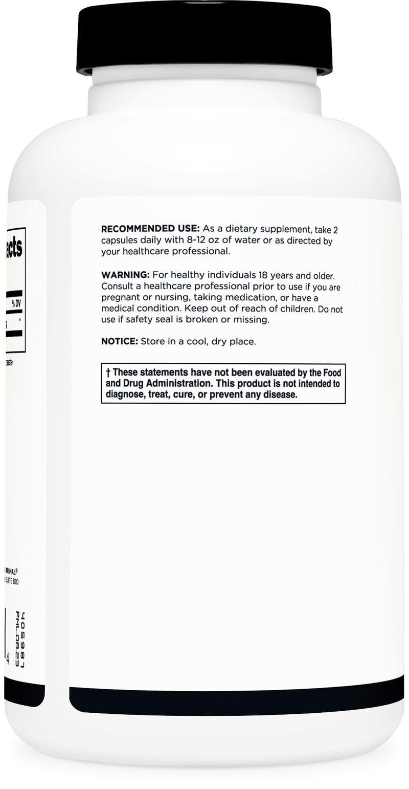 Primal L-Citrulline Capsules (180 Capsules, 1,500 mg Per Serving) | Premium L-Citrulline Supplement