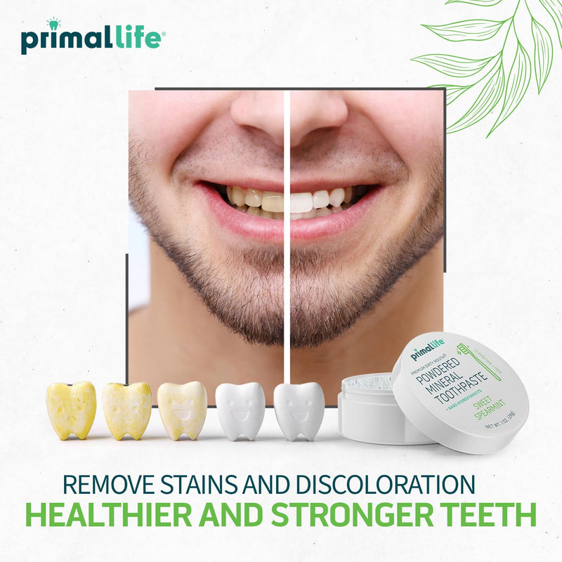 Primal Life Organics Dirty Mouth Toothpowder – Organic Vegan Sweet Spearmint 1 oz