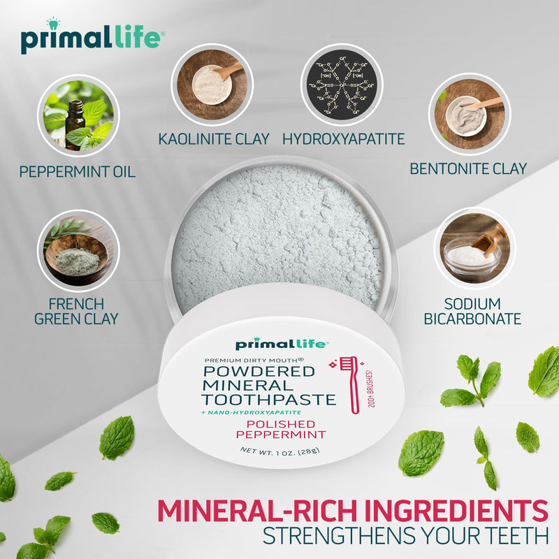Primal Life Organics Dirty Mouth Toothpowder - Organic, Vegan, Peppermint