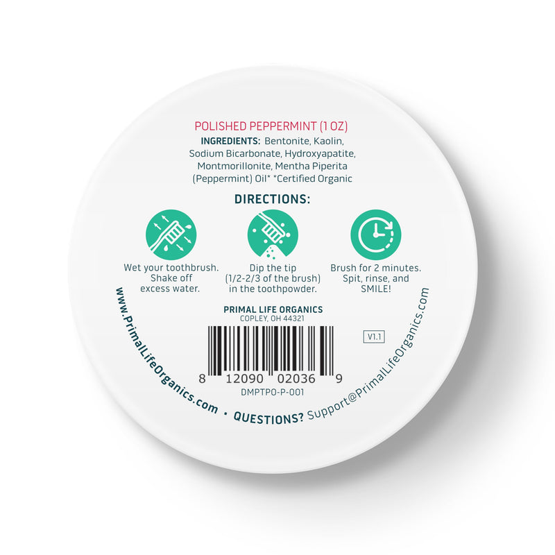 Primal Life Organics Dirty Mouth Toothpowder - Organic, Vegan, Peppermint