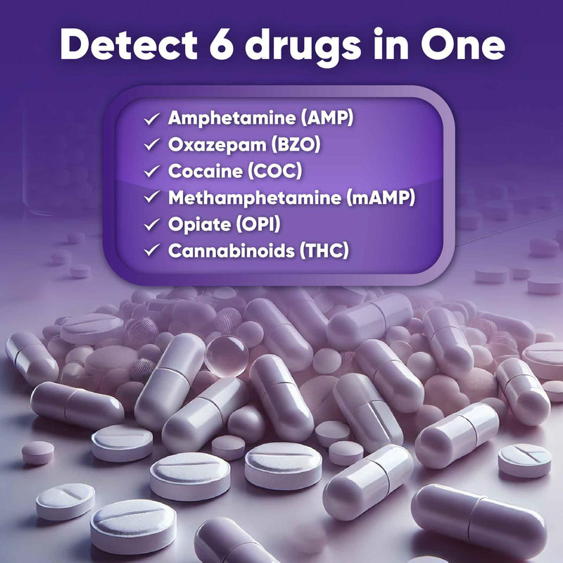 Prime Screen 5 Pack 6-Panel Urine Drug Test Kit – THC, BZO, MET, OPI, AMP, COC | WDOA-264