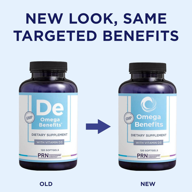 PRN DE Omega-3 Supplement - 120 Softgels, 30-Day Supply | rTG EPA 1680mg / DHA 560mg + Vitamin D