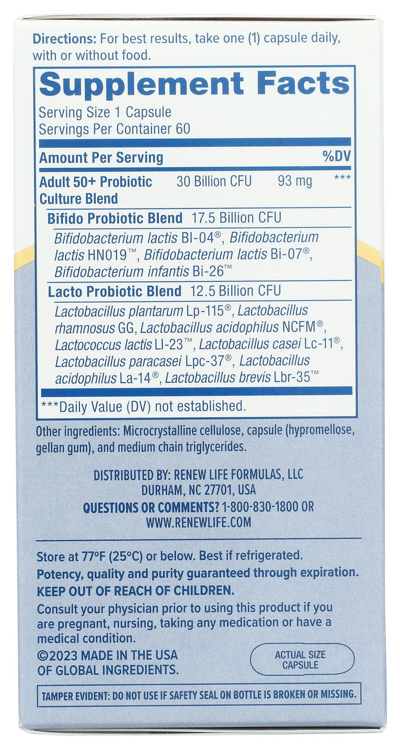 PROBIOTIC 30B UF | Renew Life Ultimate Flora 50+ Probiotic, 60 Ct