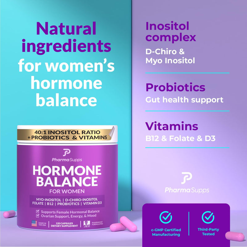 Hormone Balance for Women - PCOS & Menstrual Cycle Support | Myo-Inositol 40:1 Ratio