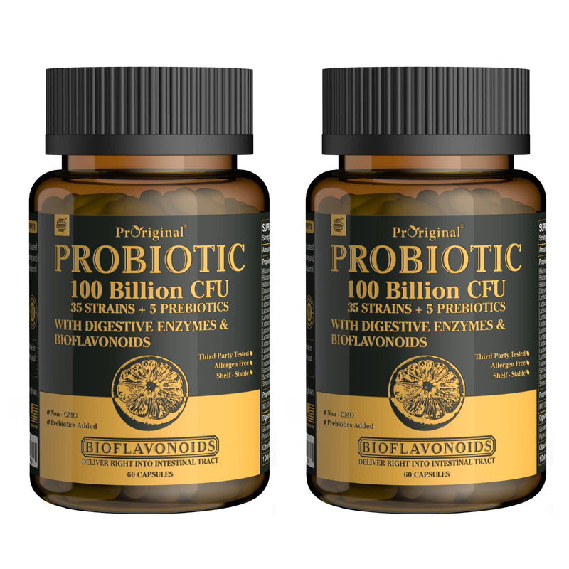Proriginal Probiotics with Prebiotics — 100 Billion CFU, 35 Strains, Vegan, Non-GMO, 120 Capsules