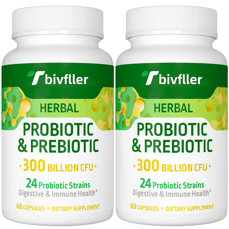 Tbivfller Probiotics for Women & Men — 300B CFU, 24 Strains, 15 Organic Herbs, 4 Month Supply