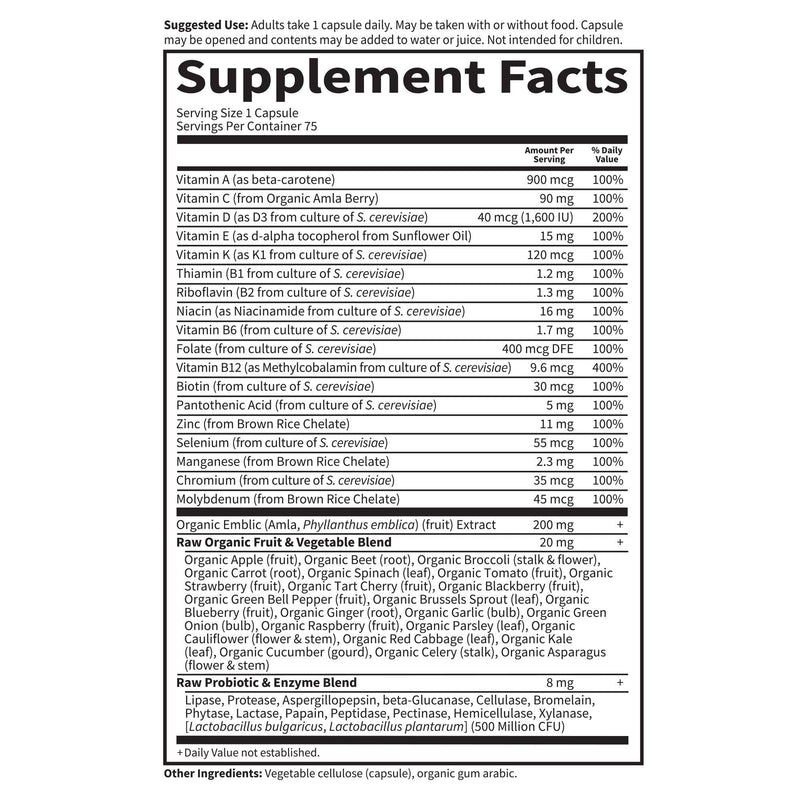 Vitamin Code Raw One for Men – Garden of Life | Once Daily Multivitamin