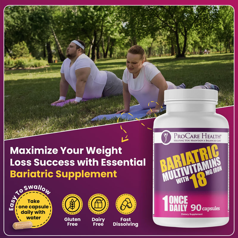 ProCare Health Bariatric Multivitamin with Iron – 3 Month Supply (90 Capsules) | Post-Op Vitamins