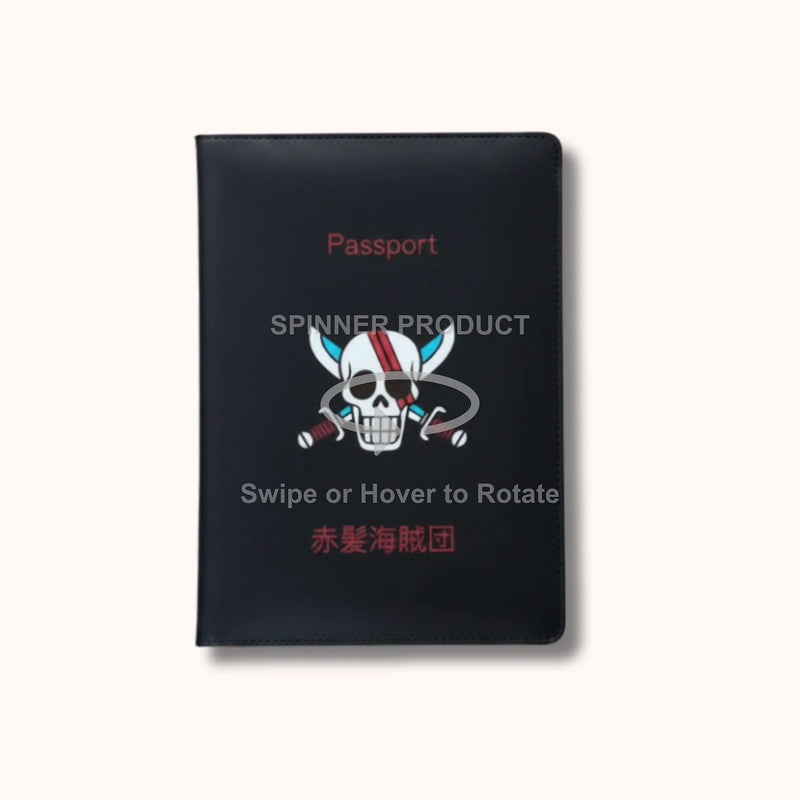 One Piece Red Hair Pirates Black Passport Cover