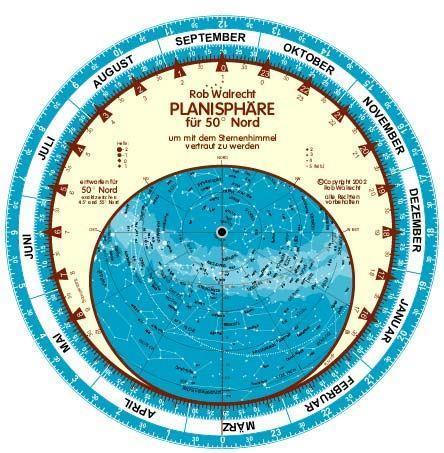 German Planisph√§re f√ºr 50¬∞ Nord