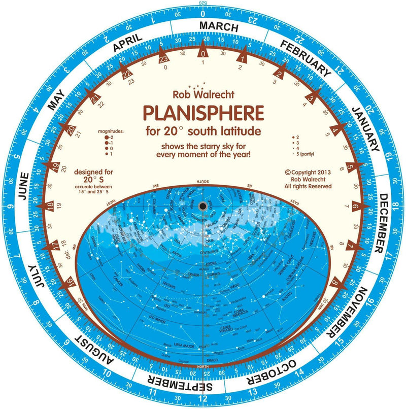 English Planisphere for 20¬∞ South