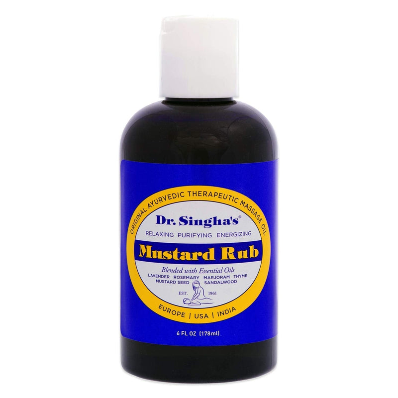 Dr. Singha's Mustard Rub – Ayurvedic Massage Oil (Relaxing, Purifying & Energizing) | Made in USA 6 oz