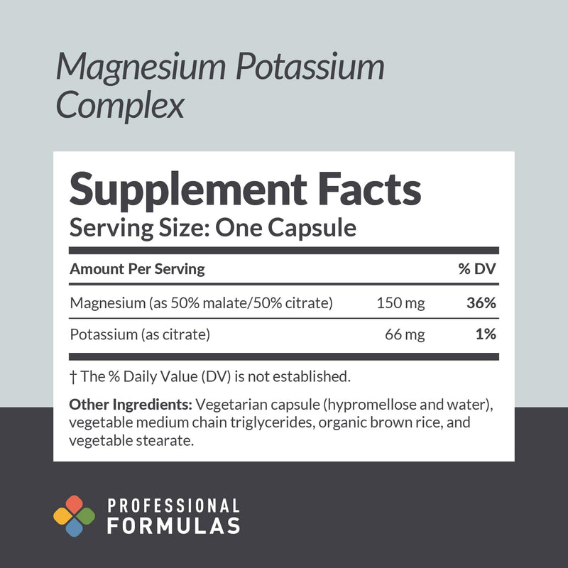 Magnesium Potassium Complex – Highly Absorbable Mg (Malate & Citrate) – 90 Capsules
