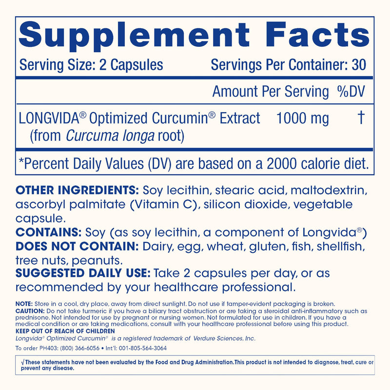 ProHealth Turmeric Curcumin with Longvida — 285x More Bioavailable, 1000 mg/Serving, 2-Pack