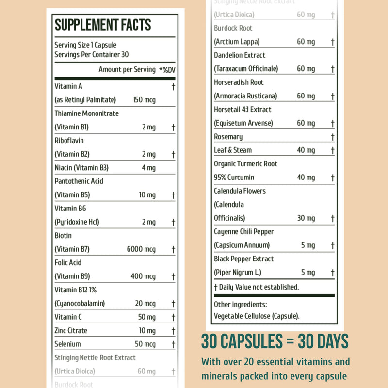 Hair Growth Vitamins for Women 40+ – Perimenopause Support & Fuller Hair