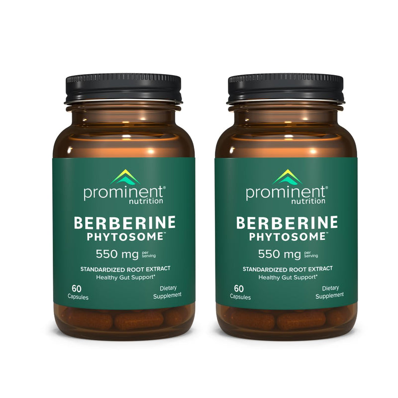Prominent Nutrition Berberine Phytosome Supplement - Gut Support, 550 mg, 60 Count (2 Pack)