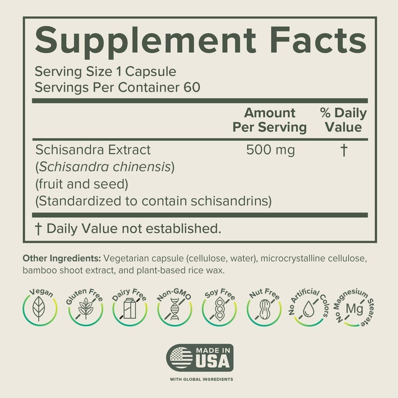 Prominent Nutrition Schisandra Berry Extract – 500 mg Standardized Schisandrins, Pure Schisandra Chinensis, 2 Pack