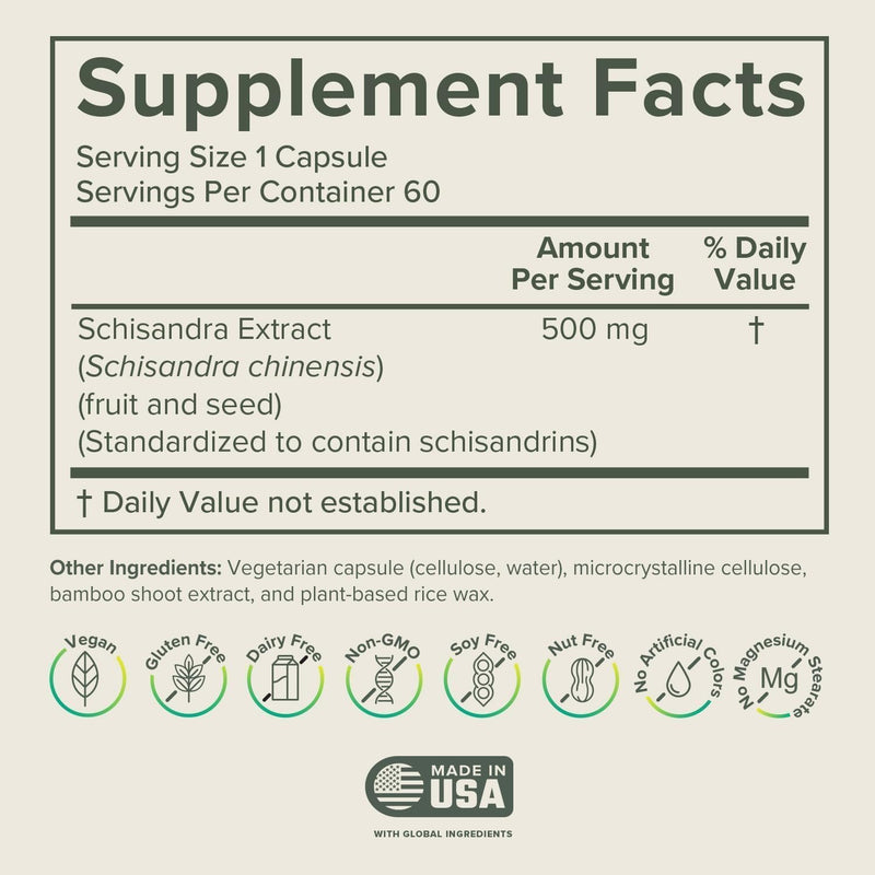 Prominent Nutrition Schisandra Berry Extract – 500 mg Standardized Schisandrins, Pure Schisandra Chinensis, 2 Pack