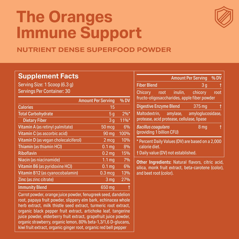 Proper Orange Immune Support – Orange Tangerine Drink Mix with Elderberry, Vitamin C, Zinc & Probiotics