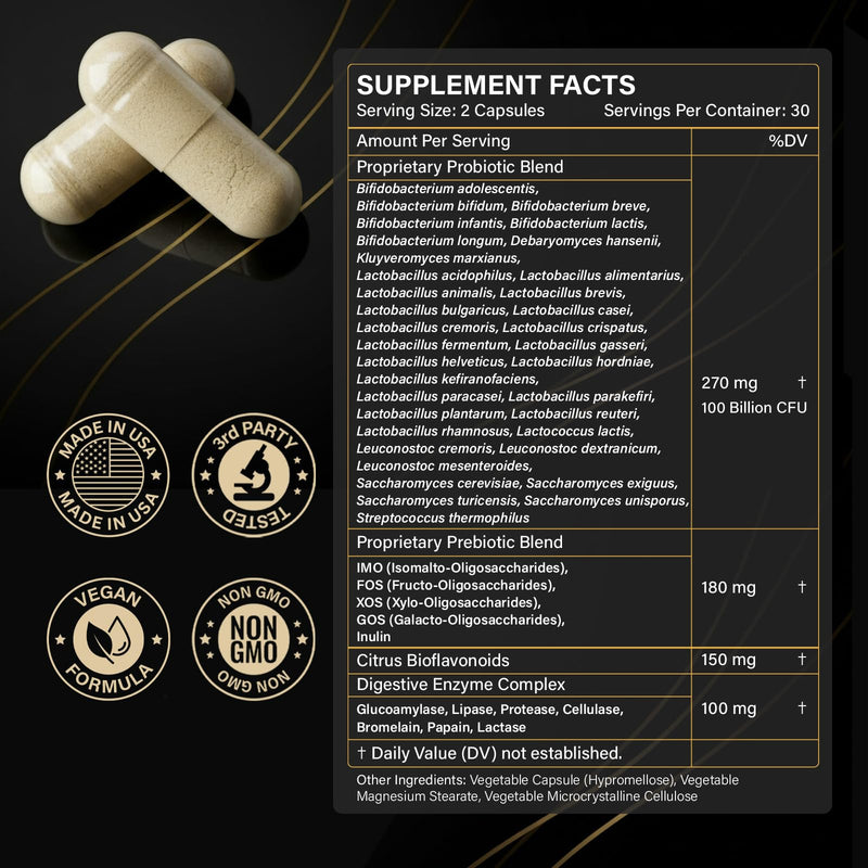 Proriginal Probiotics for Women & Men – 100 Billion CFU, 35 Strains, Prebiotics & Enzymes, 180 Caps