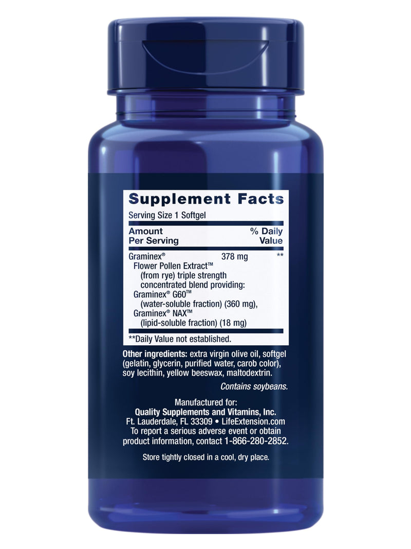 Life Extension ProstaPollen Triple Strength – Prostate Health, Gluten Free, 30 Softgels
