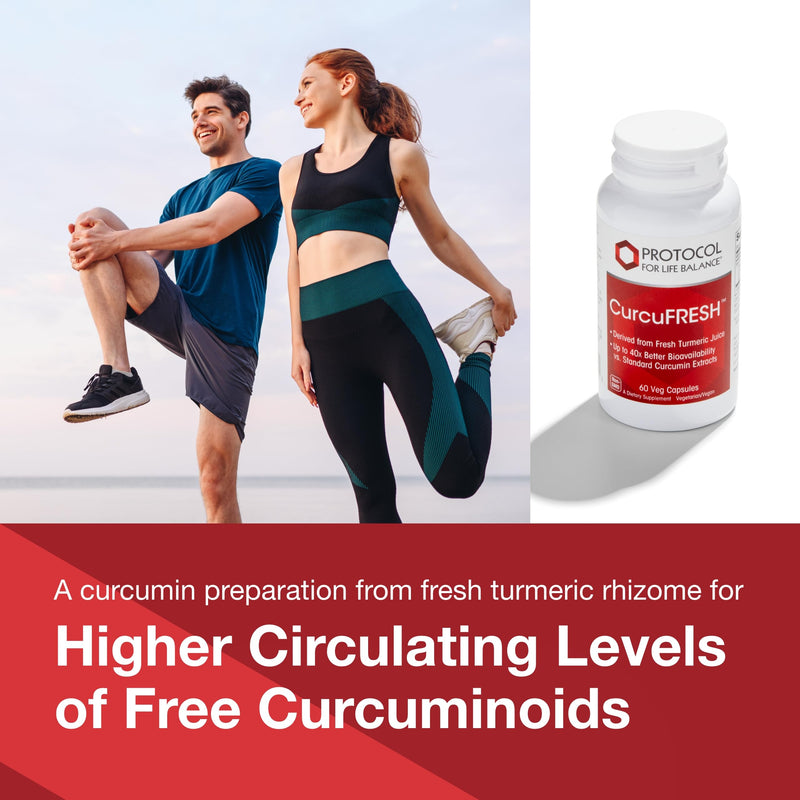 Protocol CurcuFRESH - 40x Absorption* - Turmeric Juice Powder - with Curcuminoids - from Curcuma Longa - Vegan & Non-GMO - 60 Veg Capsules