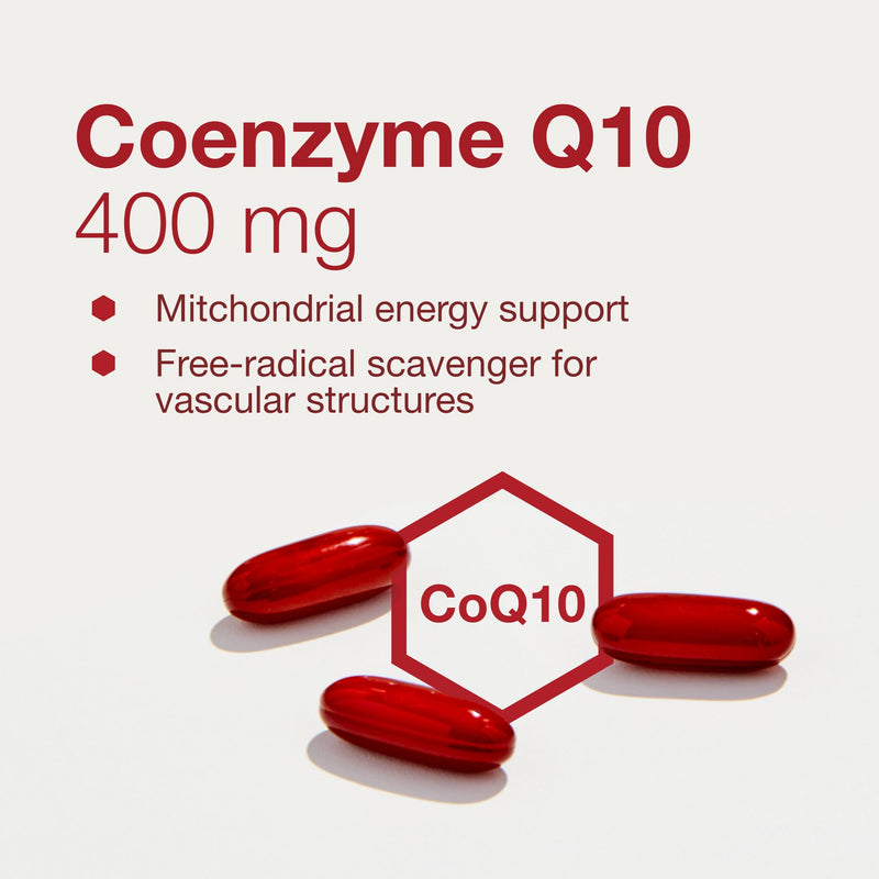 CoQ10 400mg with Vitamin E & Soy Lecithin - Protocol For Life Balance | 60 Softgels