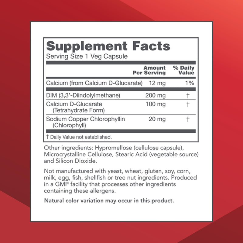 PROTOCOL FOR LIFE BALANCE DIM 200 Plus CDG - 200mg Calcium & DIM Supplement - 90 Veg Caps | Non-GMO & Kosher