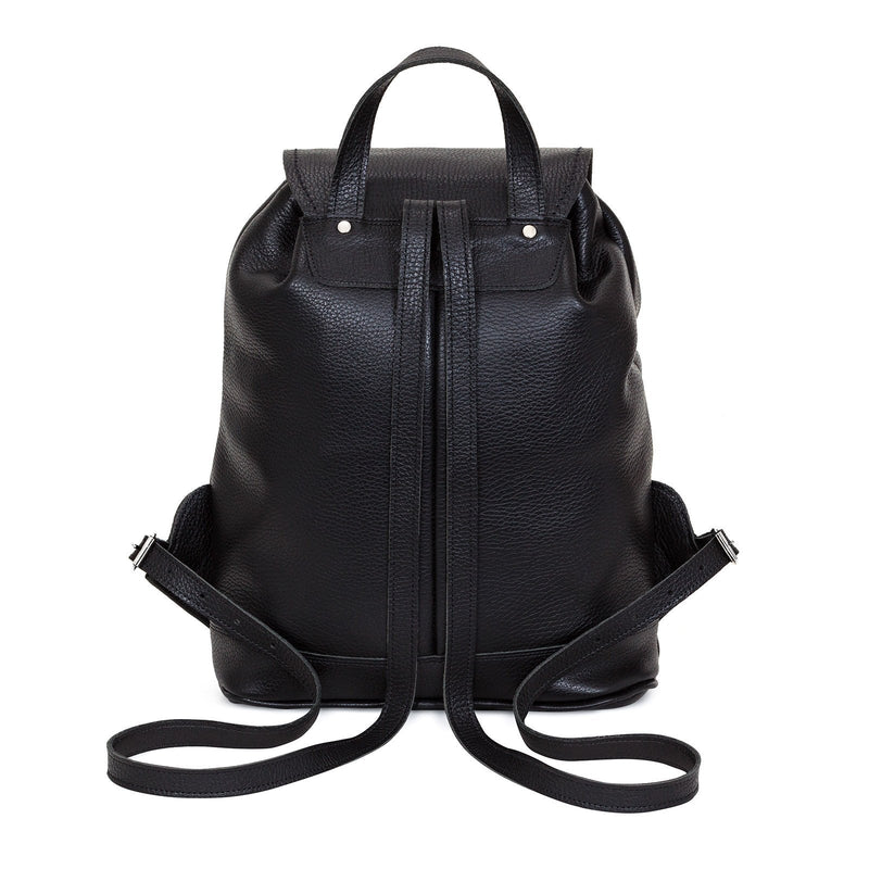 Soft Leather Backpack - Black & White Checkerboard