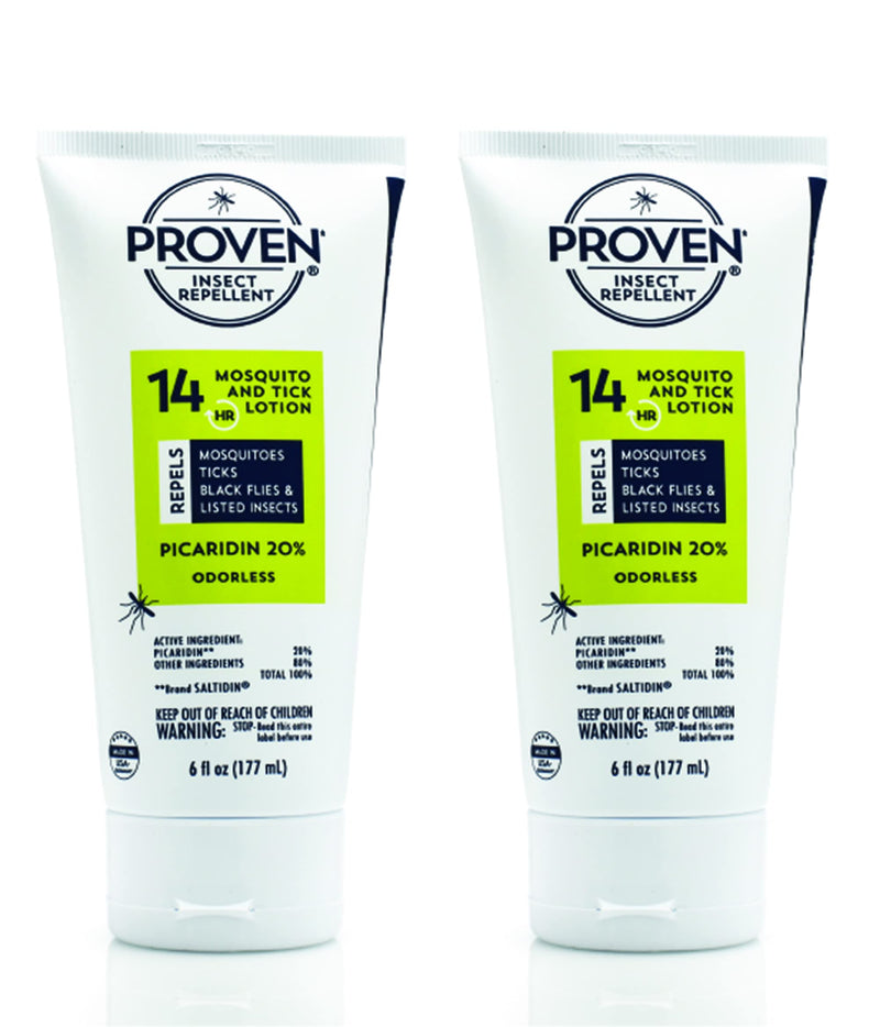 Proven Insect Repellent Lotion — 20% Picaridin, DEET-Free, Up to 14h Mosquito & Tick Protection (2-Pack)